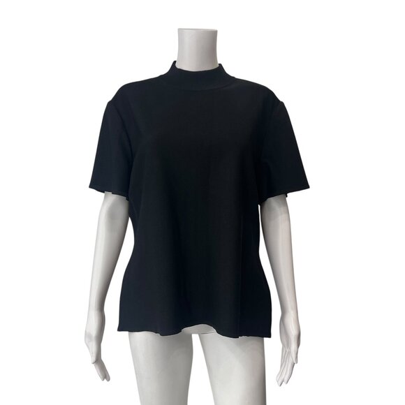 $495 NWT Black Caviar Mock Neck Short Sleeve T-Shirt size XL - Picture 1 of 7